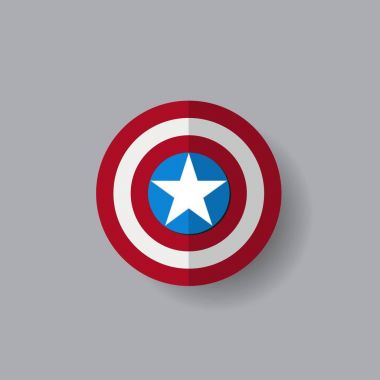 gri arka plan üzerinde yıldız ile süper kahraman kalkan