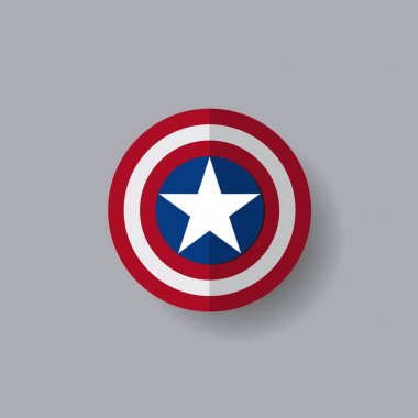 gri arka plan üzerinde yıldız ile süper kahraman kalkan