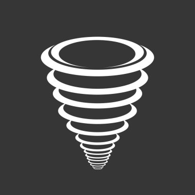 Kasırga simge siyah arka plan üzerine