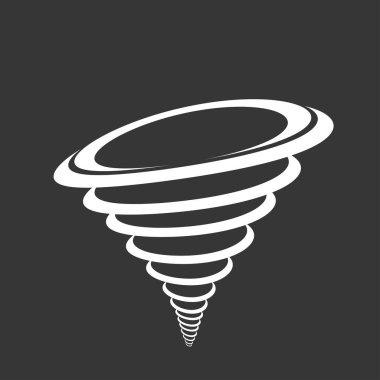 Kasırga simge siyah arka plan üzerine