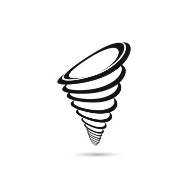 Beyaz arka plan üzerinde izole kasırga simgesi