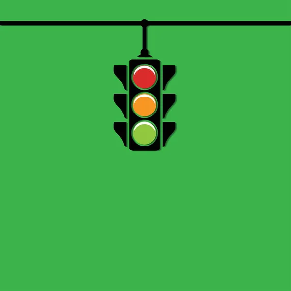 Barevné Semafor Zeleném Pozadí — Stockový vektor