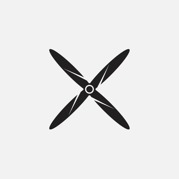 Sziluettjét Propeller Repülőgép Fehér Háttér — Stock Vector