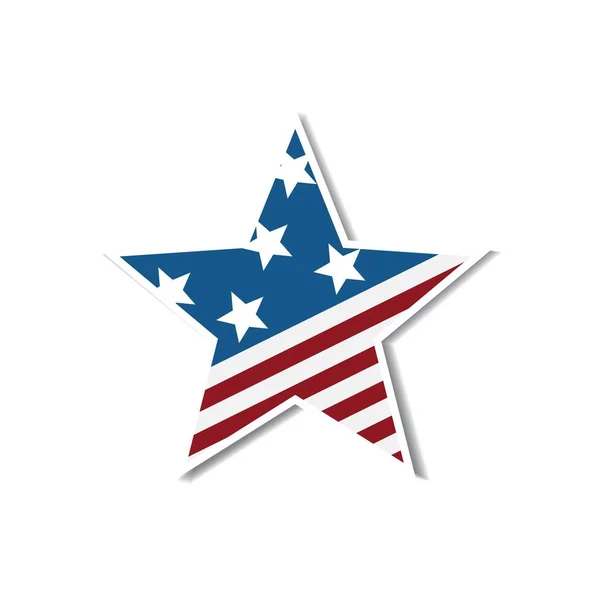 Unabhängigkeitstag Mit Stern Den Farben Der Amerikanischen Flagge — Stockvektor