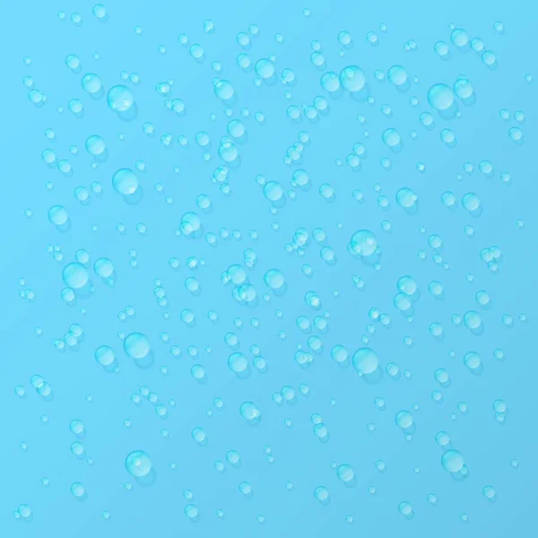 Kapky Vody Modrém Pozadí — Stockový vektor