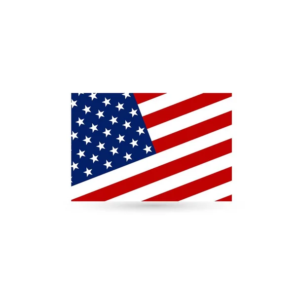 白い背景に分離されたアメリカ合衆国の旗のアイコン — ストックベクタ