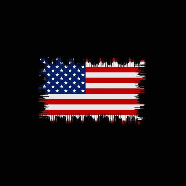 Bandeira Americana Fundo Preto —  Vetores de Stock