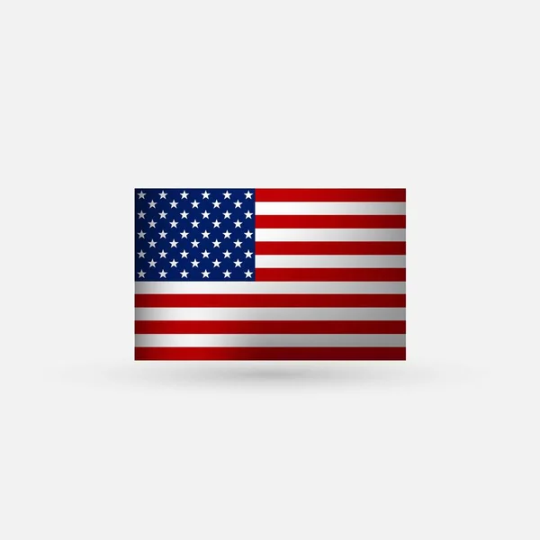 United States Flag Icon Isolated White Background — Stock Vector