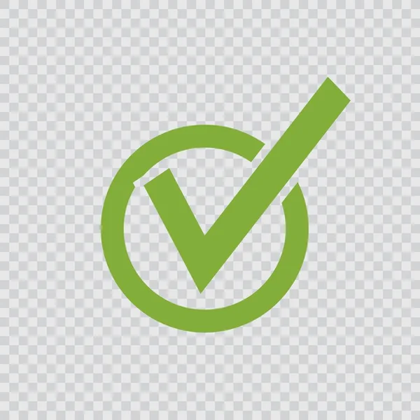 Ícone Marca Verificação Verde Arredondado — Vetor de Stock