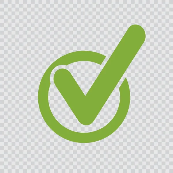 Icono Redondeado Marca Verificación Verde — Archivo Imágenes Vectoriales