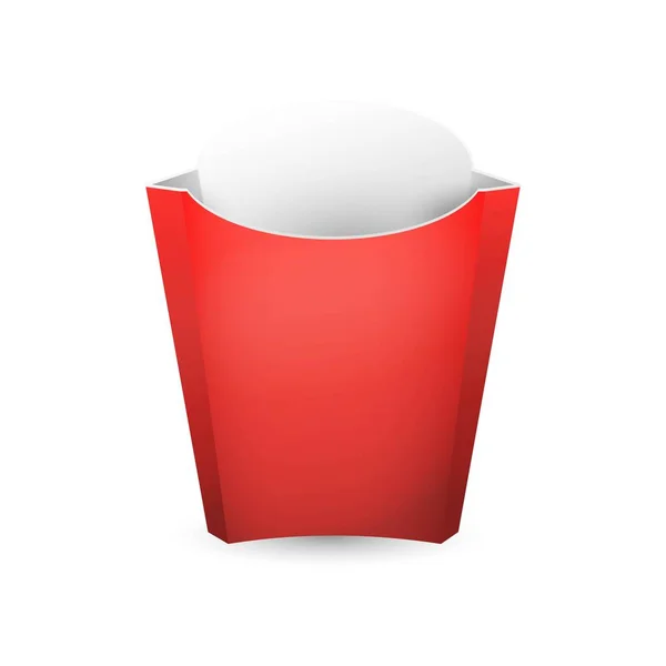 白い背景のフライド ポテト赤い紙箱 — ストックベクタ