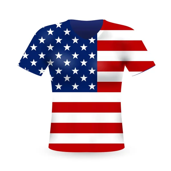Amerikanisches Shirt Auf Weißem Hintergrund — Stockvektor
