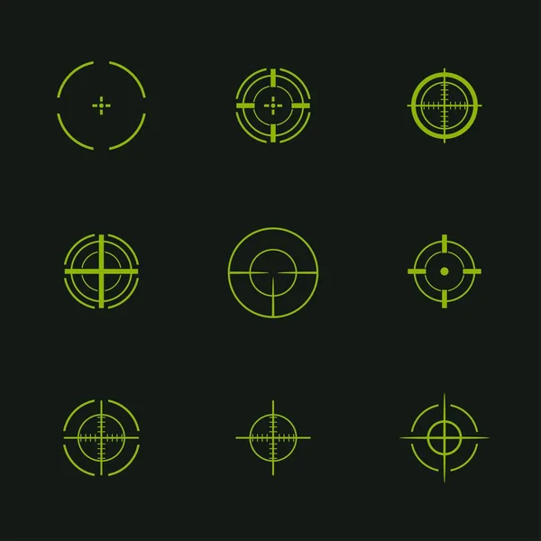 Jeu Visée Sniper Sur Fond Noir — Image vectorielle