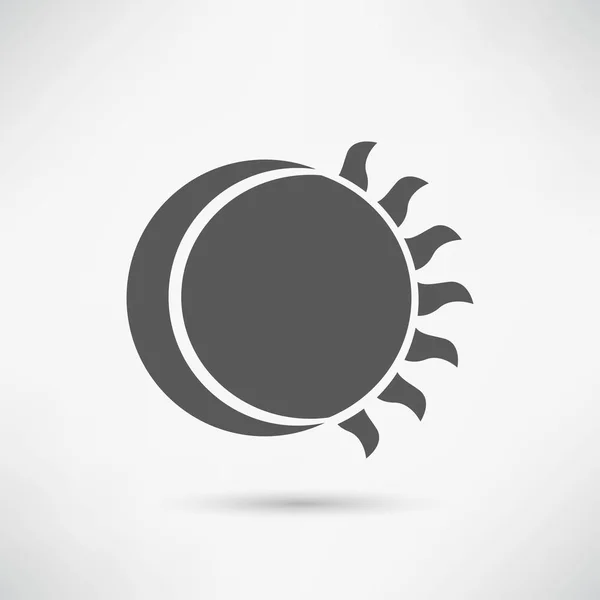 Schwarze Sonne Und Mond Ikone Auf Weißem Hintergrund — Stockvektor