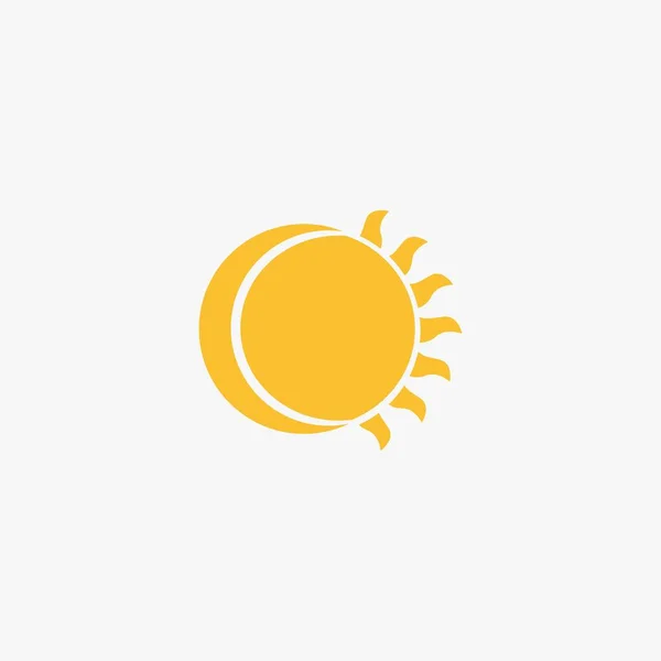Gelbe Sonne Und Mond Ikone Auf Weißem Hintergrund — Stockvektor