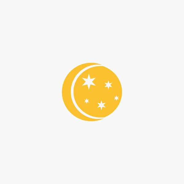 Yellow Moon Icon White Background — Stock Vector