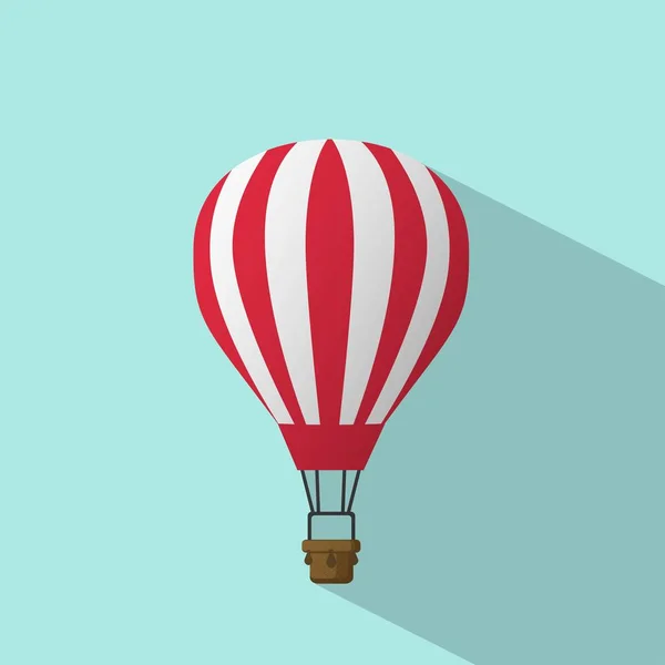 Hete Lucht Ballon Pictogram Blauwe Achtergrond — Stockvector