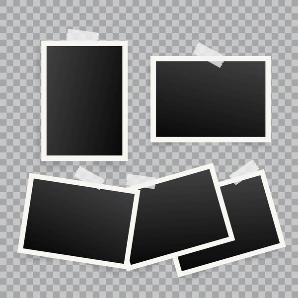 прикрепленный поляроидный шаблон фоторамки с копированием пространства
