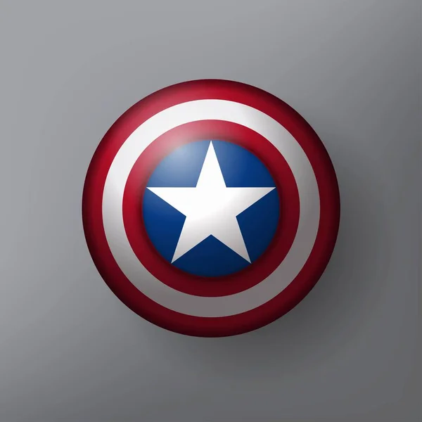 Superhero Shield Star Grey Background — Stock Vector