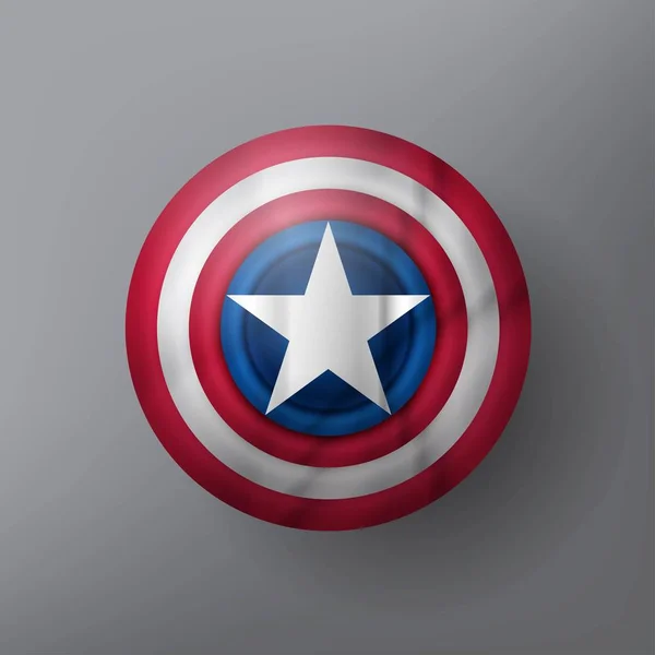 Superhero Shield Star Grey Background — Stock Vector