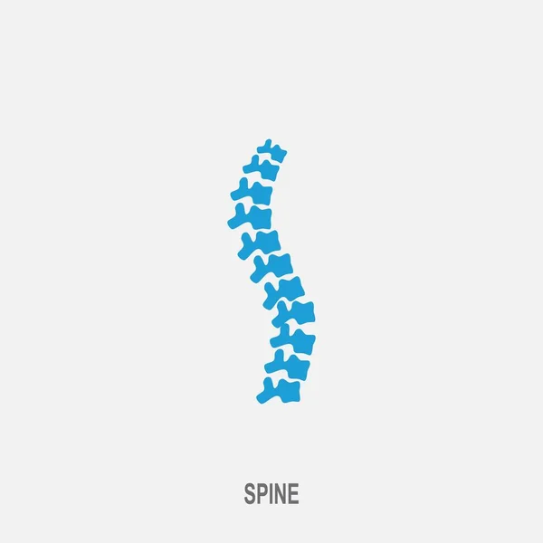 白色背景上的蓝色脊柱诊断符号 — 图库矢量图片
