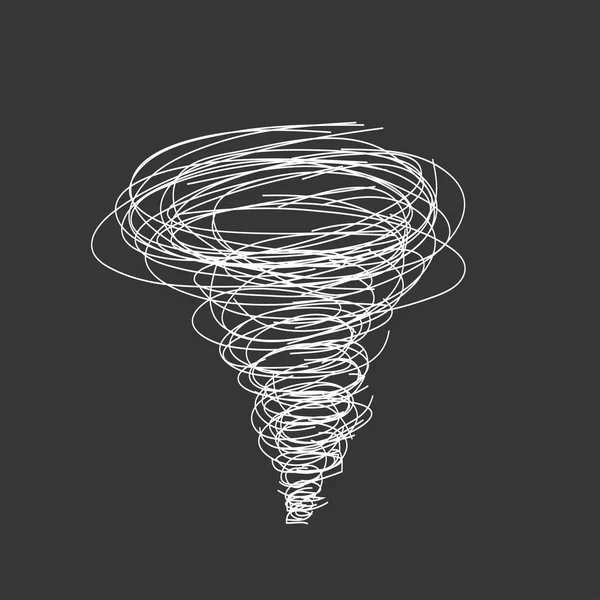 Icono Tornado Sobre Fondo Negro — Vector de stock