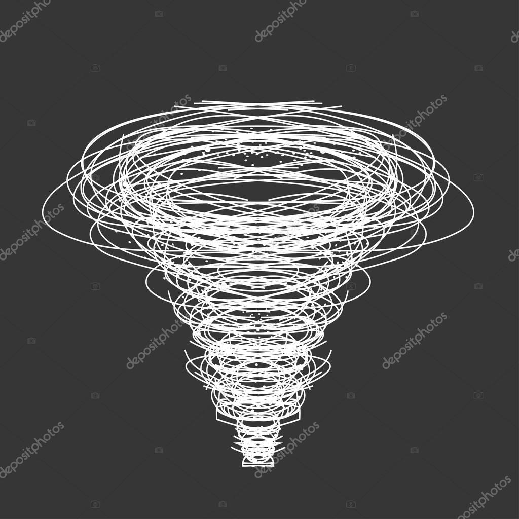 Tornado icon on black background
