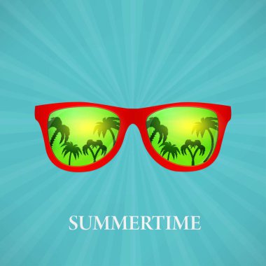 Yaz gözlük avuç içi yansımasıdır. vektör