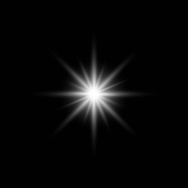 Parlak ışık efekti. Parıltısız yıldız patlaması..