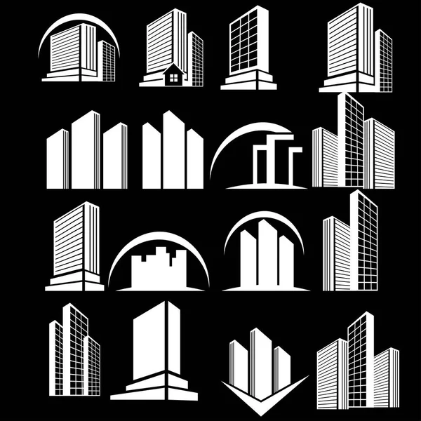 Houses Icons Set Real Estate — Stock Vector