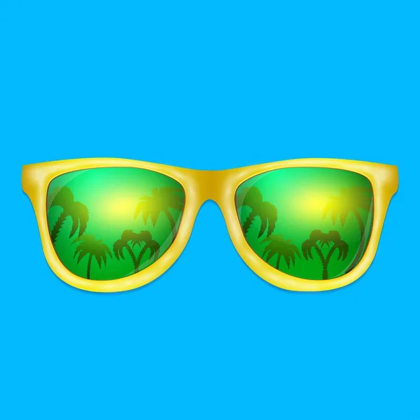 Reflejo Playa Gafas — Vector de stock