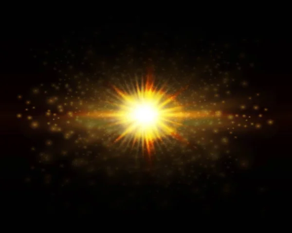 Έσκασε Ένα Αστέρι Λάμψη Χρυσόσκονη — Διανυσματικό Αρχείο