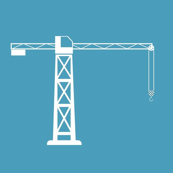 Building Crane Icon Isolated White Blue Background Эксклюзивные Символы — стоковый вектор