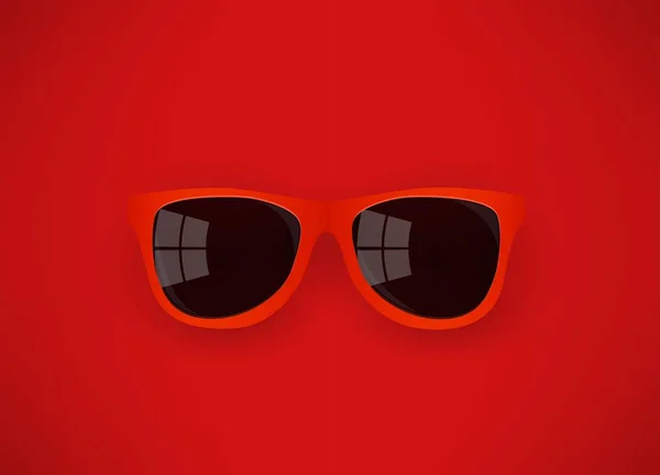 Lunettes Soleil Rouges Sur Fond Rouge — Image vectorielle