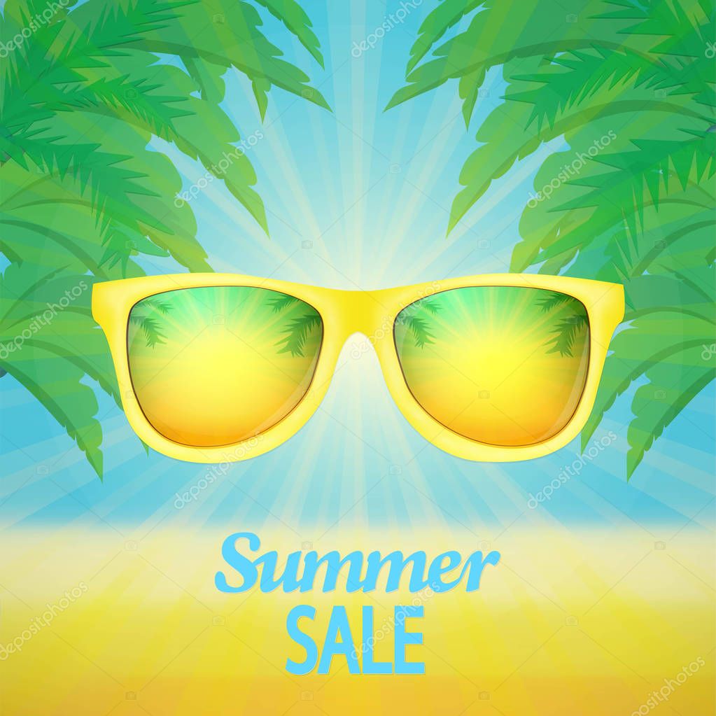 Summer sale banner vector illustration