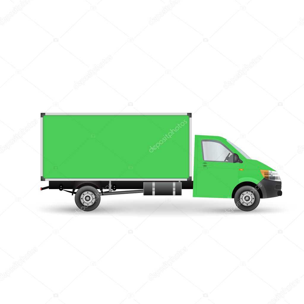 Green truck icon vector illustration 