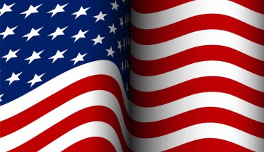 Amerikan bayrağı rüzgarda akan