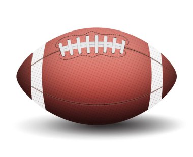Amerikan futbol topunun beyaza izole edilmiş hali