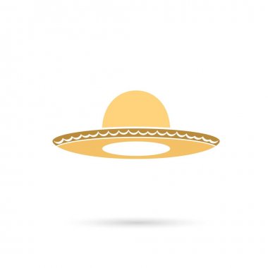 Sombrero Meksika şapka renkli düz simgesi