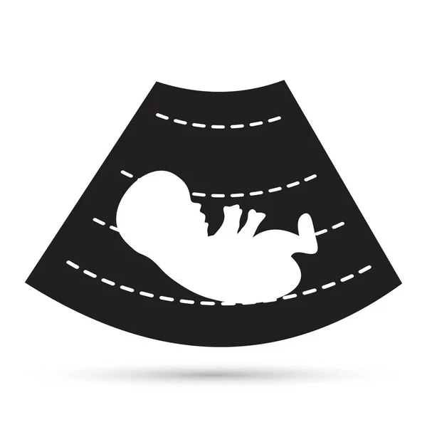 Ultrasonografi Bebek Simgesi Bebek Eleme — Stok Vektör