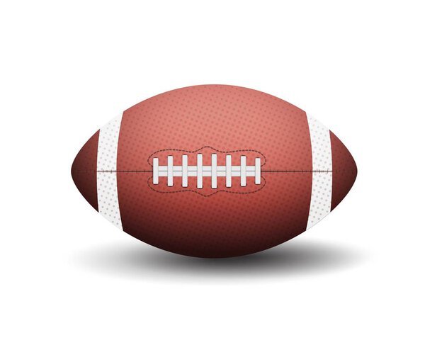 Иллюстрация американского футбольного мяча, изолированного на белом