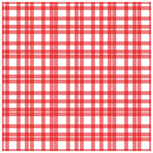 Red Plaid Checkered Gingham Pattern — Stock Vector