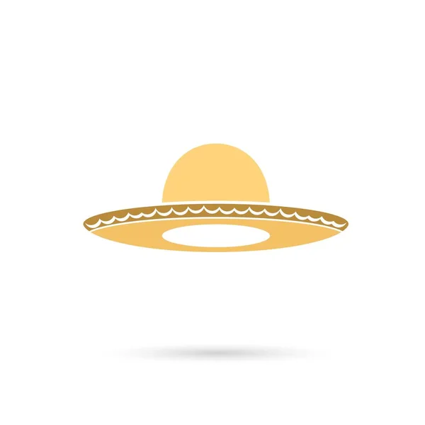 Sombrero Sombrero Mexicano Icono Plano Colorido — Vector de stock