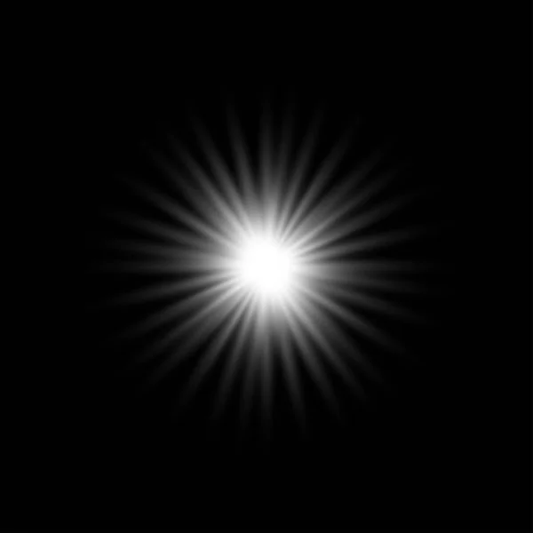 Bílé Zářící Světlo Výbuch — Stockový vektor