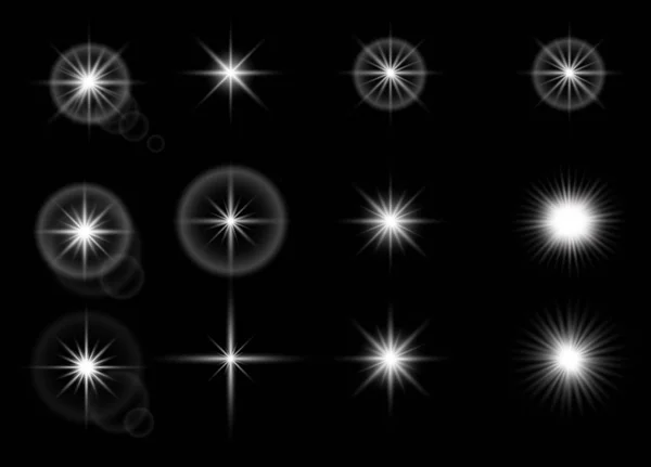 Λάμψη Φωτός Αστέρι Έσκασε Σπίθες — Διανυσματικό Αρχείο