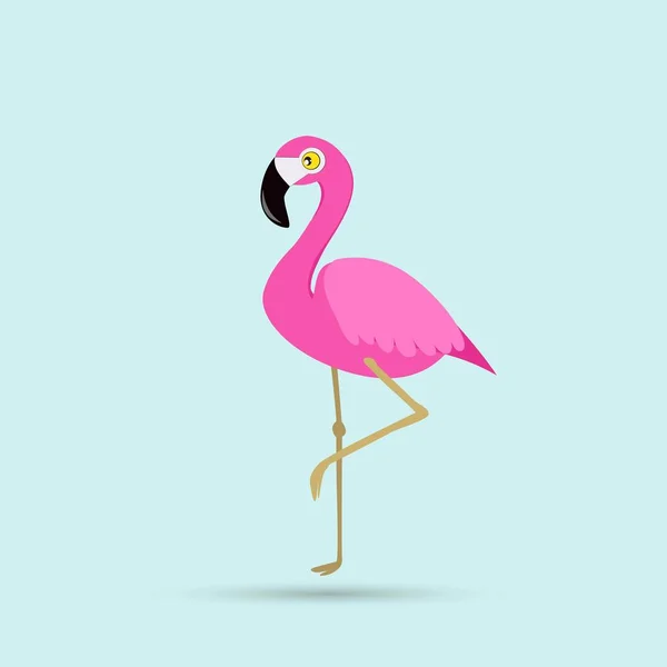 Flamingo Bird Illustration Design Blue Background — Stock Vector