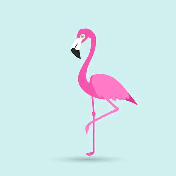 Flamingo Fågel Illustration Design Blå Bakgrund — Stock vektor