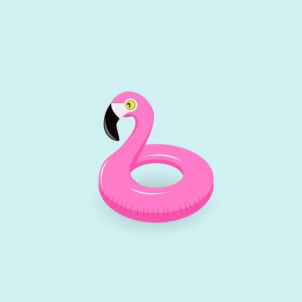 Flotteur Piscine Gonflable Flamingo Sur Fond Bleu — Image vectorielle