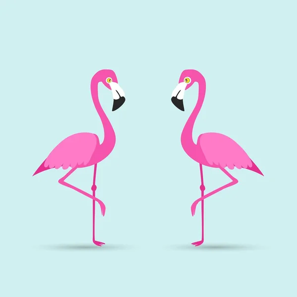 Flamingo Birds Illustration Design Blue Background — Stock Vector