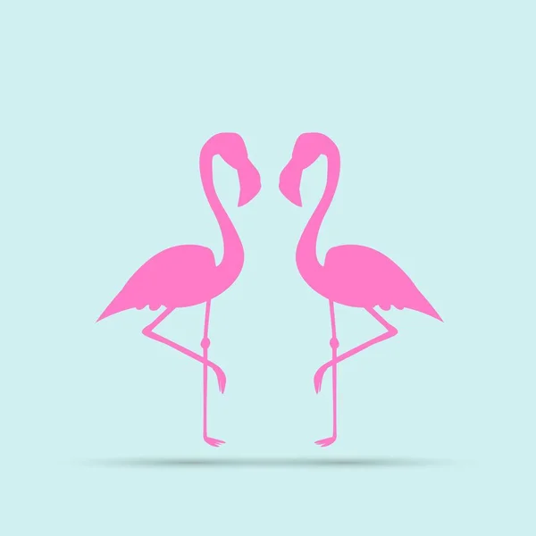 Flamingo Birds Illustration Design Blue Background — Stock Vector